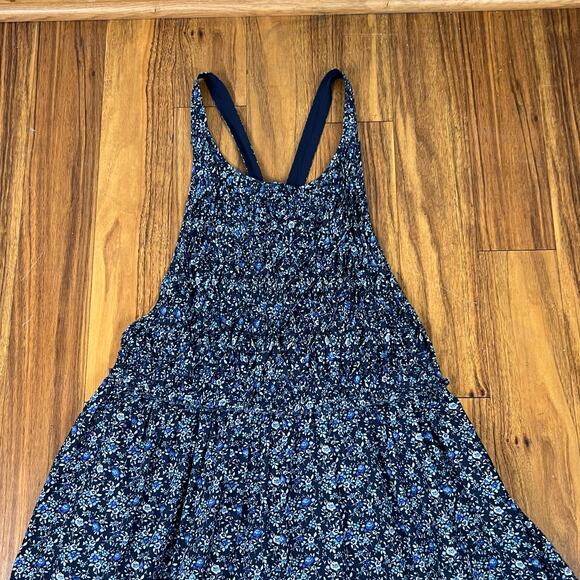 Free People Petunia Dainty Floral Mini Overall Western Dress Open Back Boho (M) - Picture 10 of 11